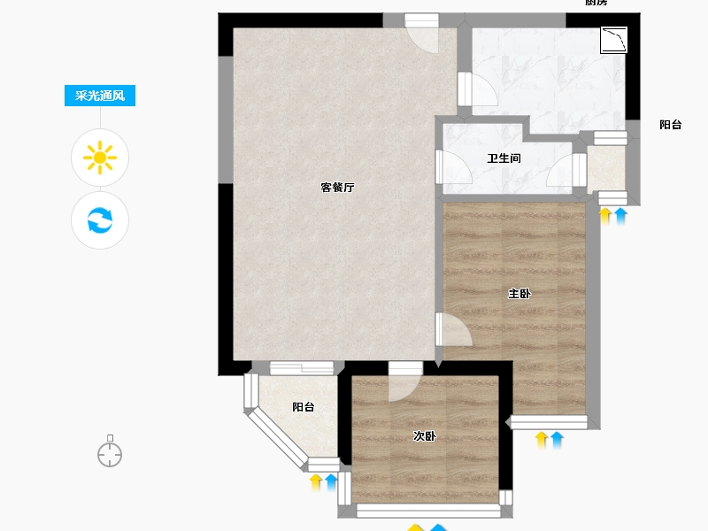 广西壮族自治区-南宁市-天誉花园-44.59-户型库-采光通风