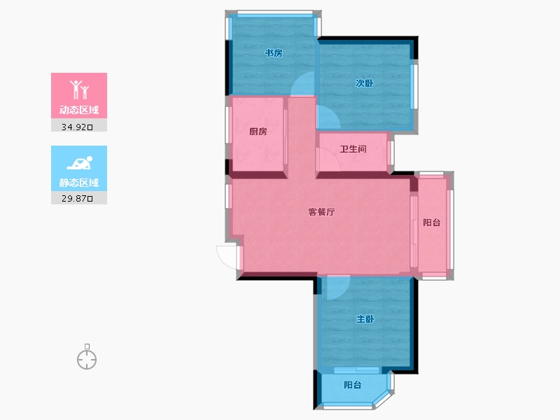 广西壮族自治区-南宁市-天誉花园-57.56-户型库-动静分区