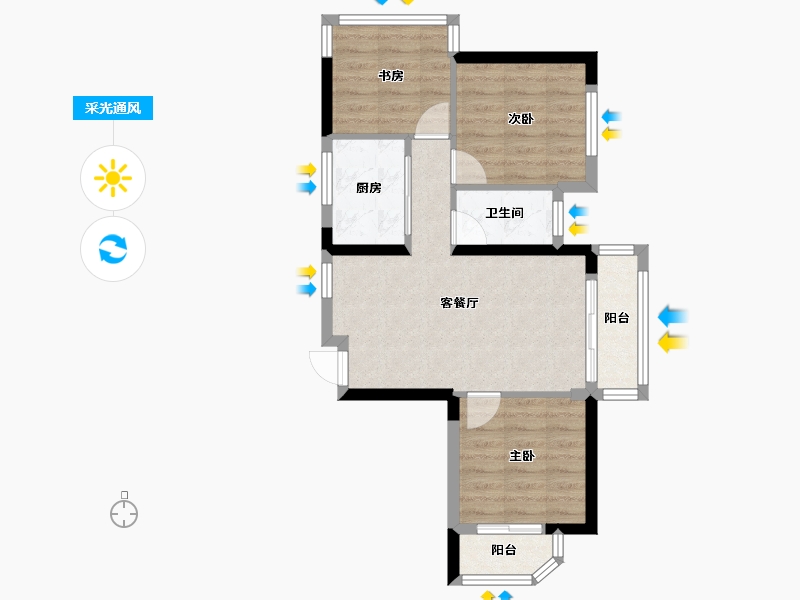 广西壮族自治区-南宁市-天誉花园-57.56-户型库-采光通风