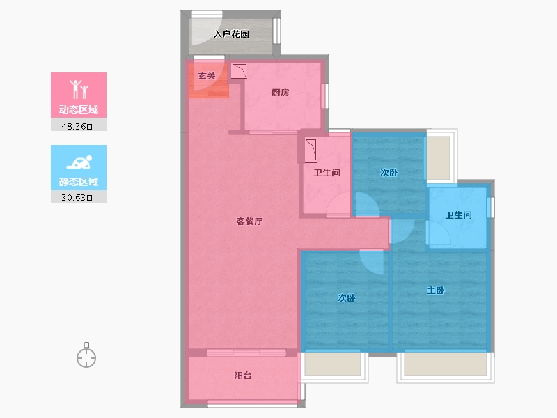 广东省-中山市-时代香海北岸-73.70-户型库-动静分区