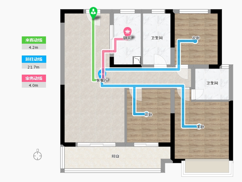 河南省-新乡市-华龙澜园-86.55-户型库-动静线