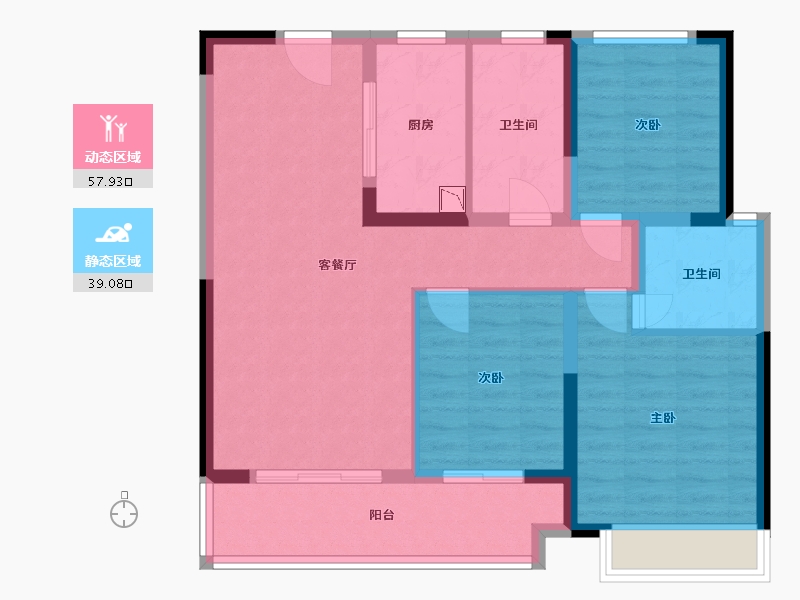 河南省-新乡市-华龙澜园-86.55-户型库-动静分区