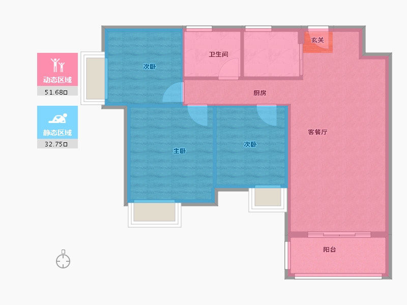 广东省-中山市-怡景湾-76.40-户型库-动静分区