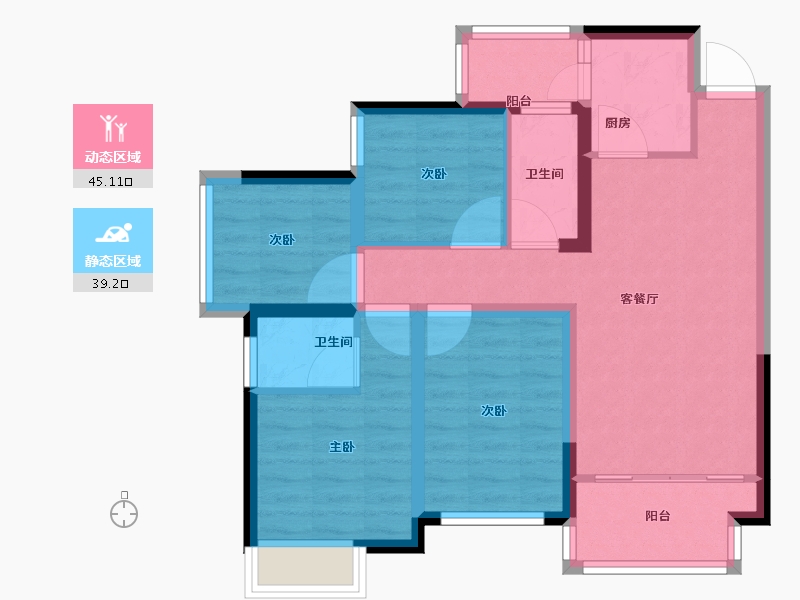 广西壮族自治区-南宁市-天誉花园-74.01-户型库-动静分区