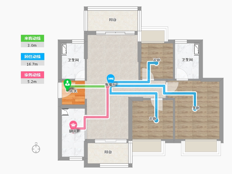 广东省-中山市-时代香海北岸-70.05-户型库-动静线