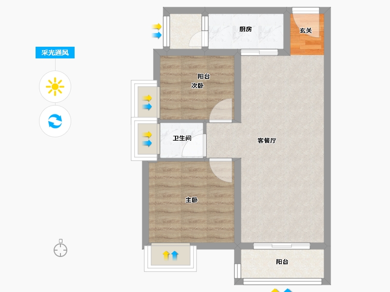 广东省-中山市-怡景湾-54.81-户型库-采光通风