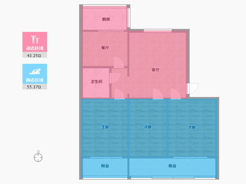 河南省-洛阳市-通用小区-91.89-户型库-动静分区