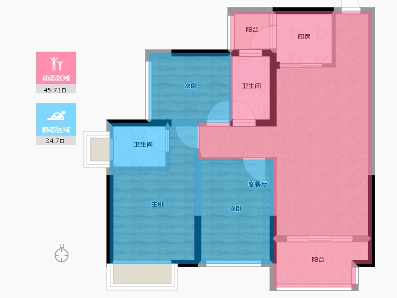 广西壮族自治区-南宁市-天誉花园-71.00-户型库-动静分区