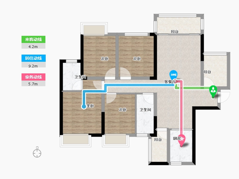 广西壮族自治区-南宁市-天誉花园-98.01-户型库-动静线