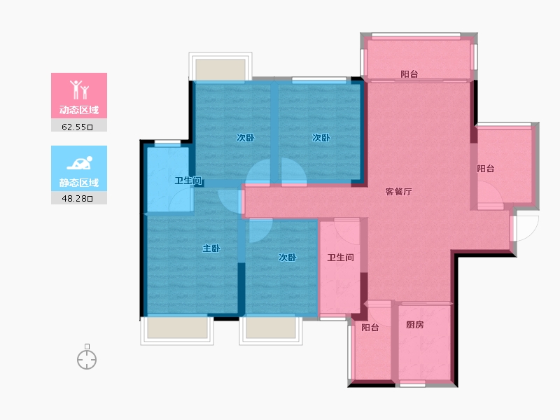 广西壮族自治区-南宁市-天誉花园-98.01-户型库-动静分区