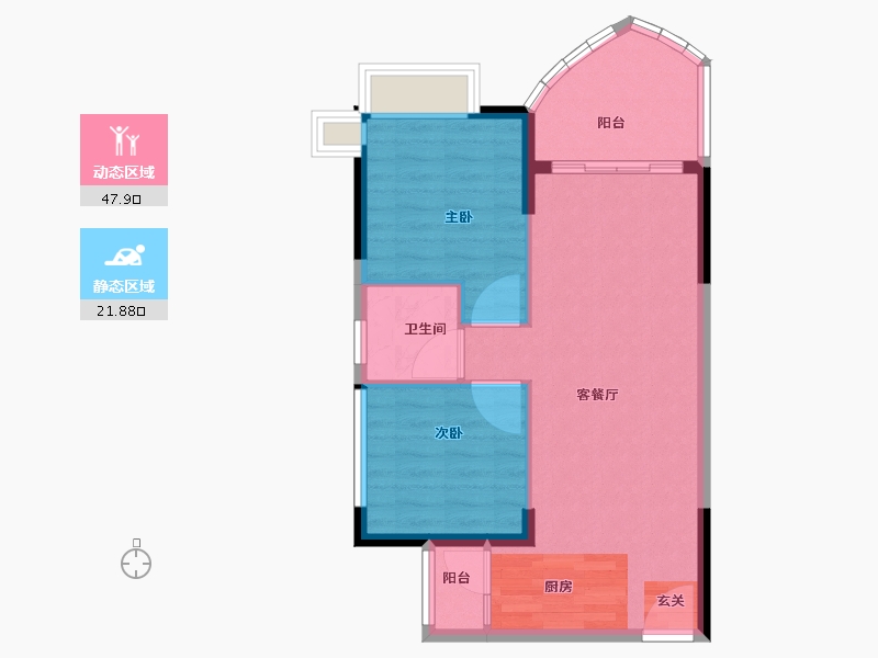 广东省-中山市-天明海怡湾-63.50-户型库-动静分区