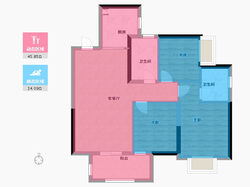 广西壮族自治区-南宁市-美的慧城-71.00-户型库-动静分区