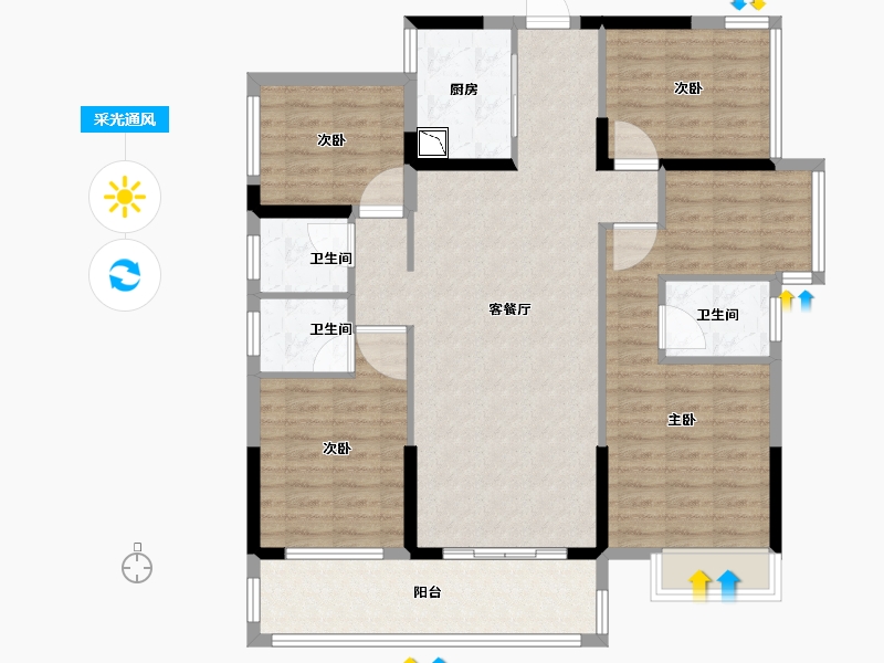 广西壮族自治区-南宁市-嘉和城依云堡-114.00-户型库-采光通风