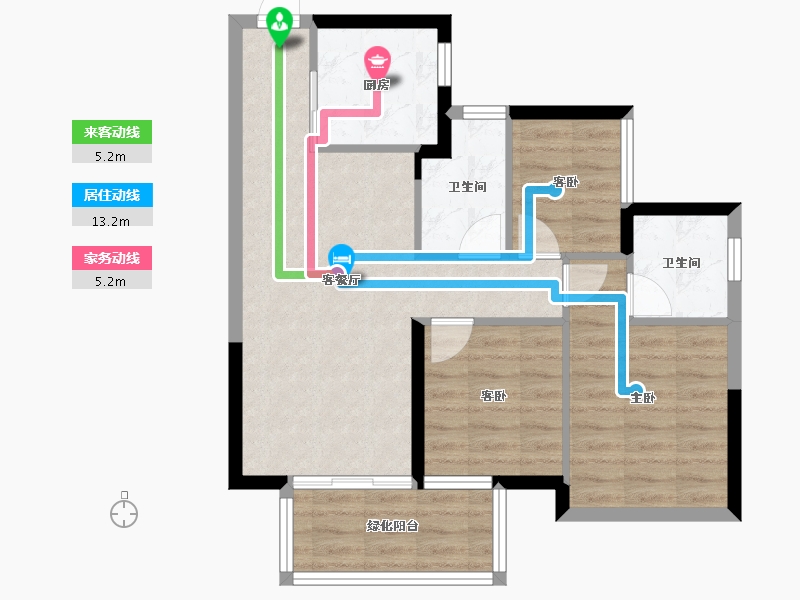 广西壮族自治区-南宁市-龙光玖誉湖-68.12-户型库-动静线