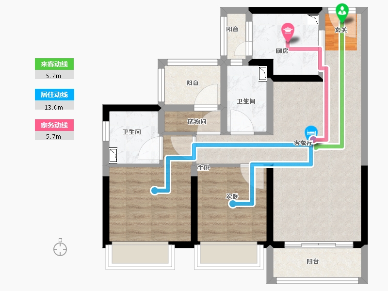 广东省-中山市-碧桂园卓越协信天际-71.21-户型库-动静线