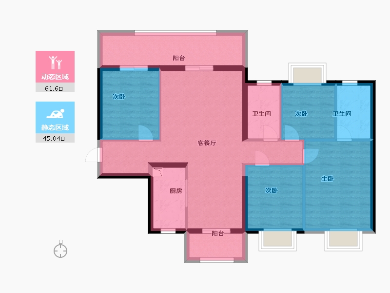 广西壮族自治区-南宁市-美的慧城-95.20-户型库-动静分区