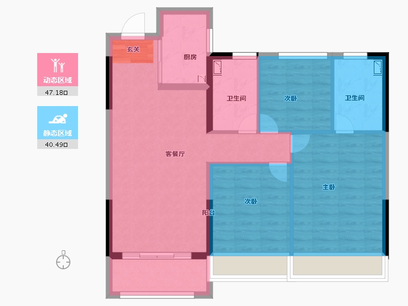 广东省-中山市-广银海棠湾-78.40-户型库-动静分区