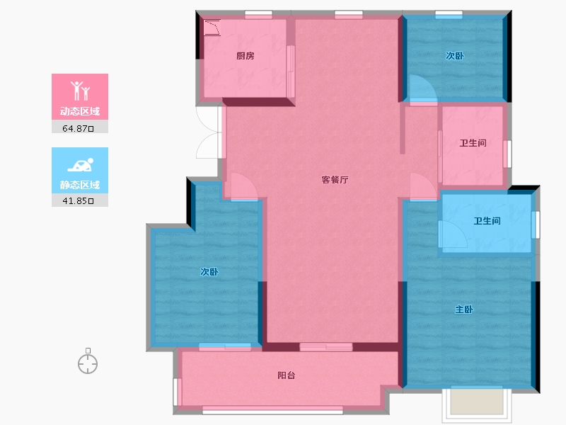 安徽省-六安市-乐富强·文宸悦府-95.44-户型库-动静分区