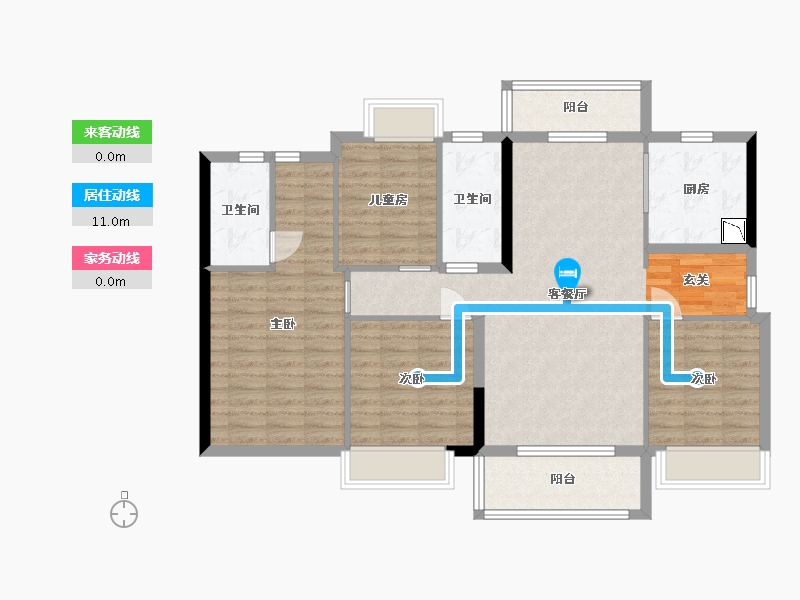 广东省-东莞市-松湖悦府-107.31-户型库-动静线