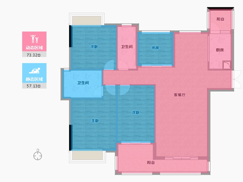 广西壮族自治区-南宁市-东方城市花园-118.61-户型库-动静分区