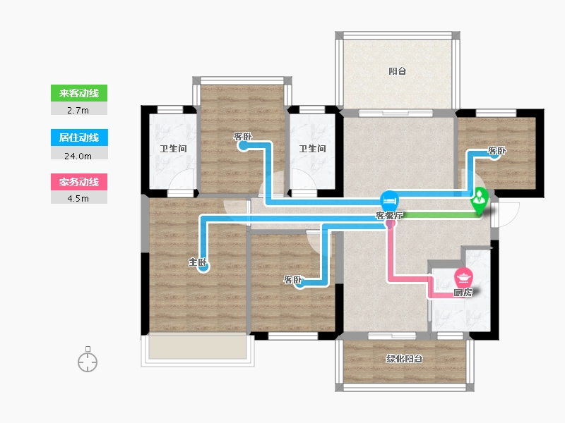 广西壮族自治区-南宁市-龙光玖誉湖-85.94-户型库-动静线