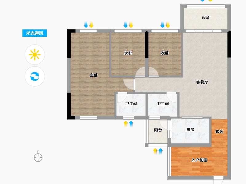 广东省-中山市-永成御景轩-91.24-户型库-采光通风