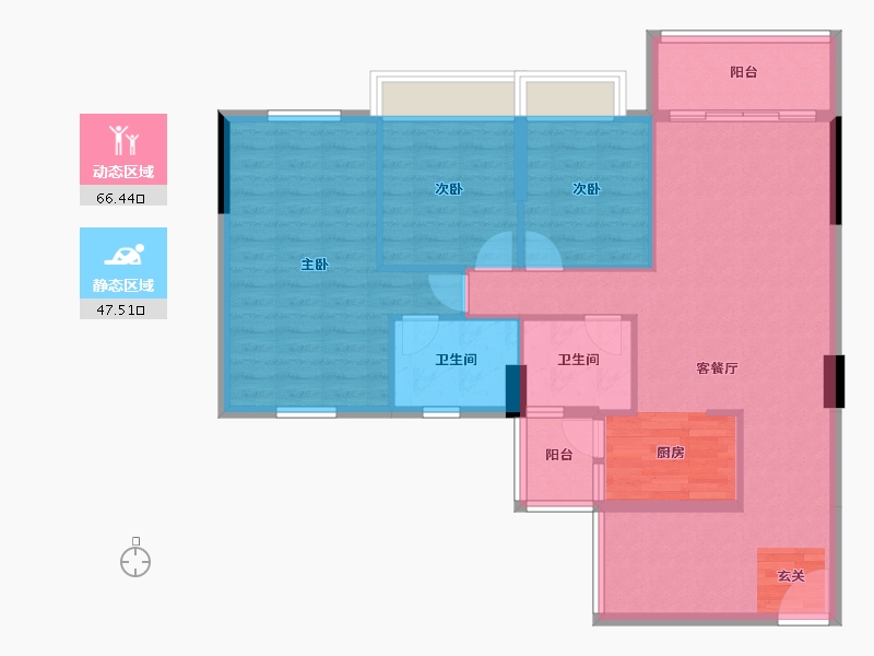 广东省-中山市-永成御景轩-102.96-户型库-动静分区