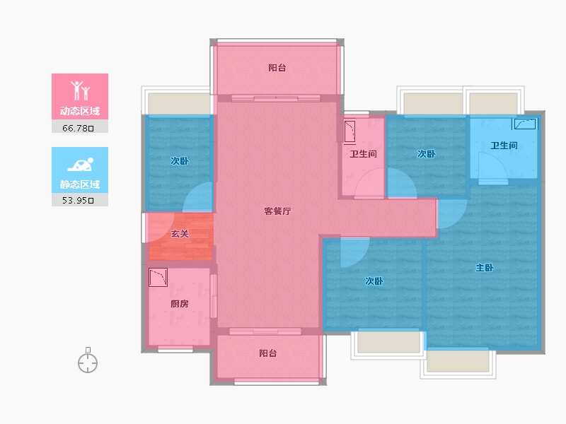 广东省-中山市-时代香海北岸-108.37-户型库-动静分区