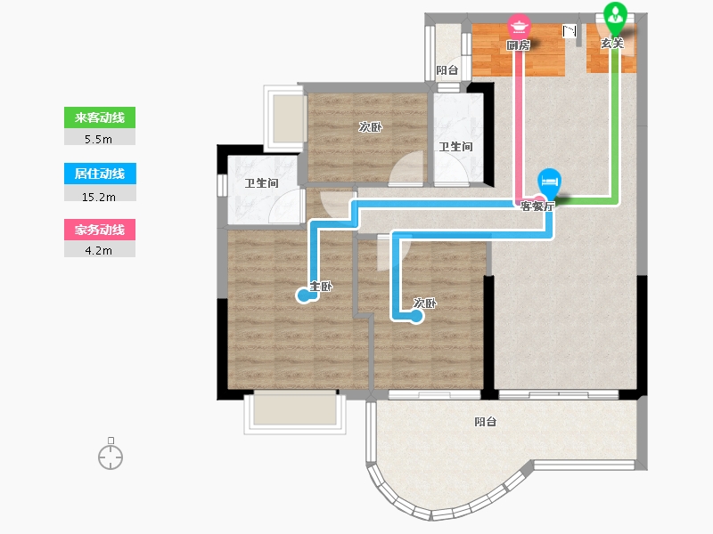 广东省-中山市-天明海怡湾-88.80-户型库-动静线