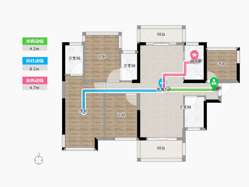 广西壮族自治区-南宁市-嘉和城依云堡-103.00-户型库-动静线