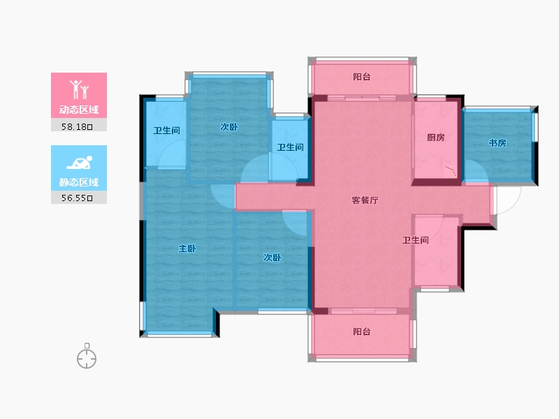 广西壮族自治区-南宁市-嘉和城依云堡-103.00-户型库-动静分区