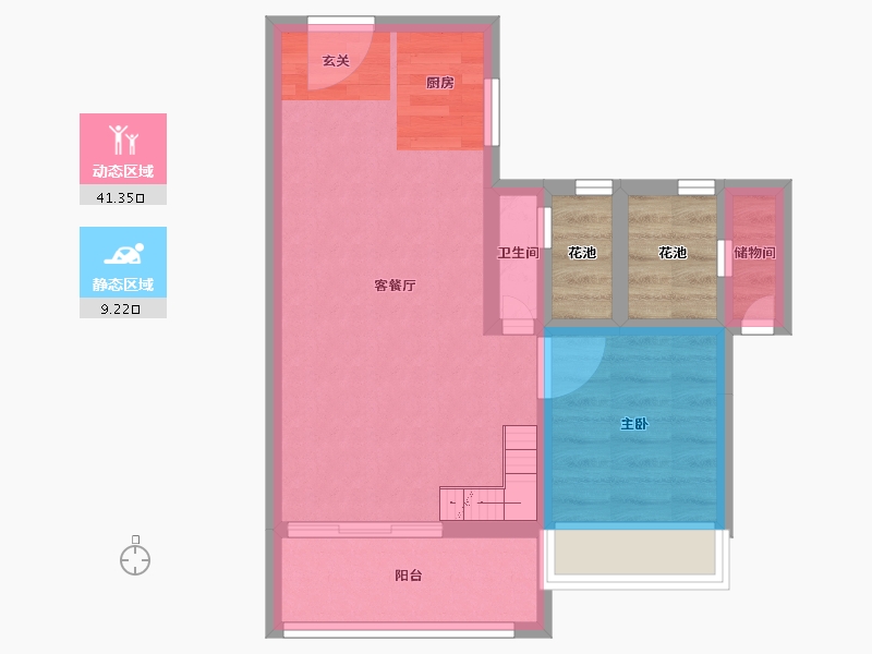 广东省-中山市-万科中天西湾汇-49.60-户型库-动静分区