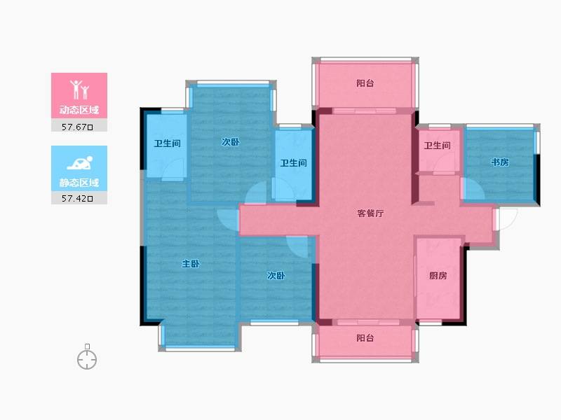 广西壮族自治区-南宁市-嘉和城依云堡-103.00-户型库-动静分区