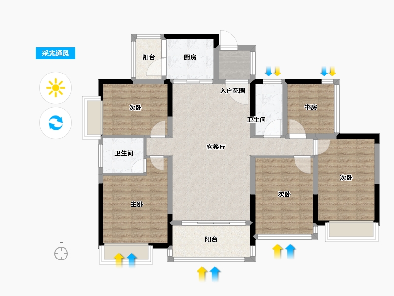 广西壮族自治区-南宁市-天誉花园-114.00-户型库-采光通风