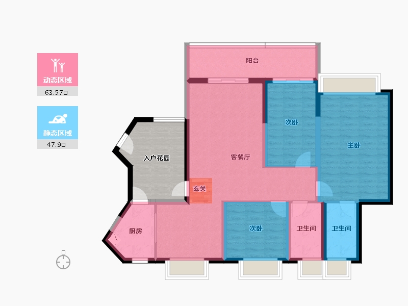 广东省-中山市-怡景湾-111.45-户型库-动静分区