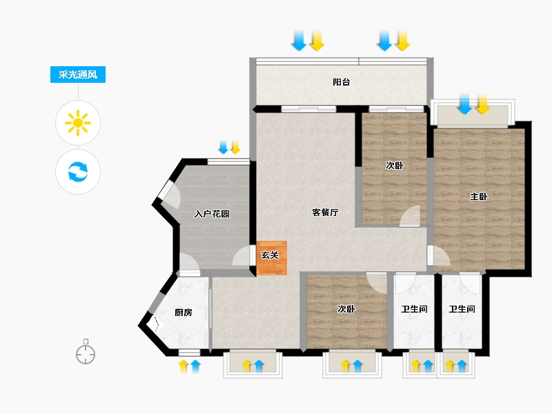 广东省-中山市-怡景湾-111.45-户型库-采光通风