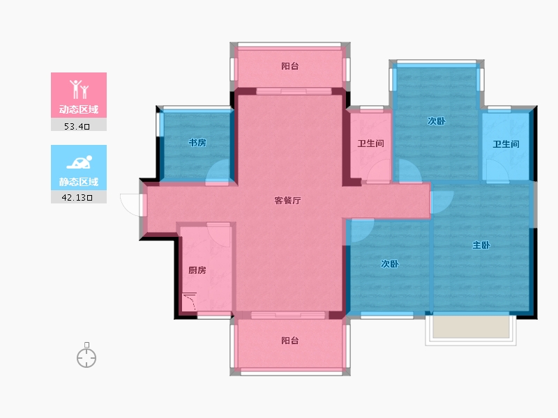 广西壮族自治区-南宁市-嘉和城依云堡-85.00-户型库-动静分区