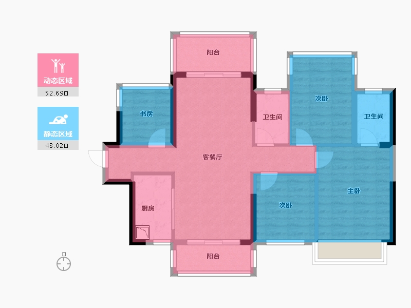 广西壮族自治区-南宁市-嘉和城依云堡-85.00-户型库-动静分区