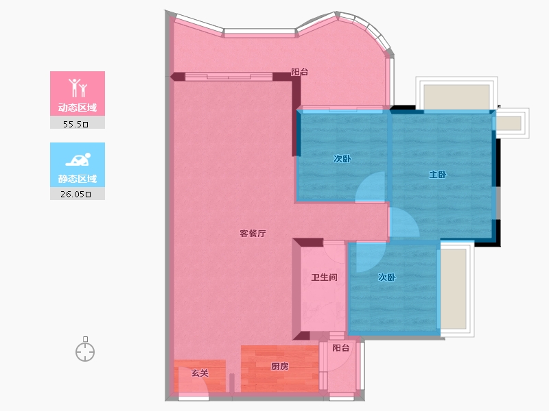 广东省-中山市-天明海怡湾-73.59-户型库-动静分区