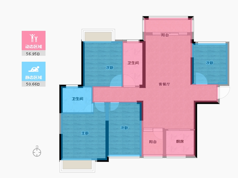 广西壮族自治区-南宁市-天誉花园-96.01-户型库-动静分区