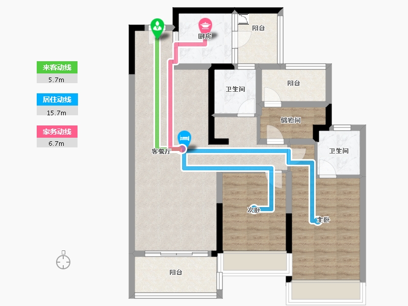 广东省-揭阳市-唐商·中央花园-88.00-户型库-动静线