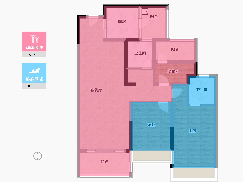 广东省-揭阳市-唐商·中央花园-88.00-户型库-动静分区