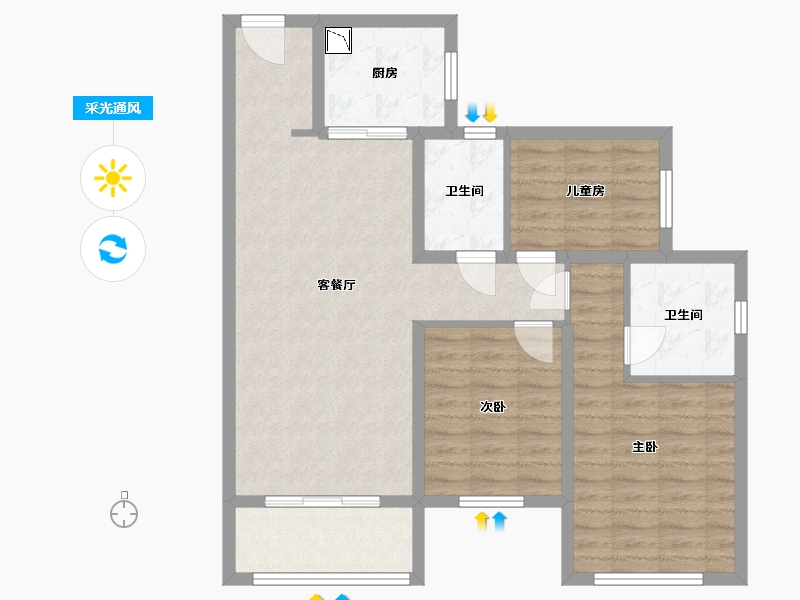 福建省-福州市-中海凤凰熙岸-89.00-户型库-采光通风