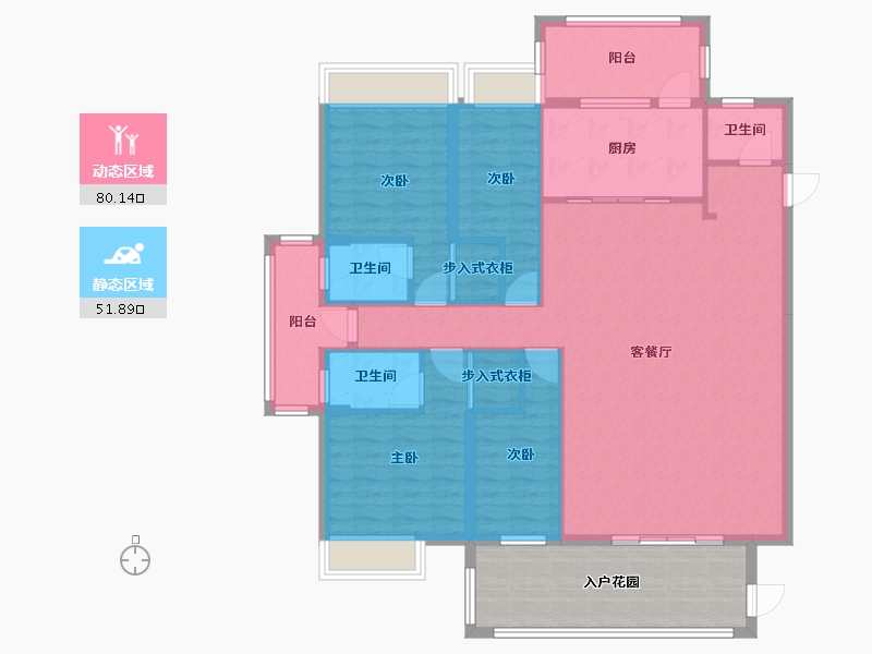 广东省-揭阳市-紫麟华府-133.31-户型库-动静分区