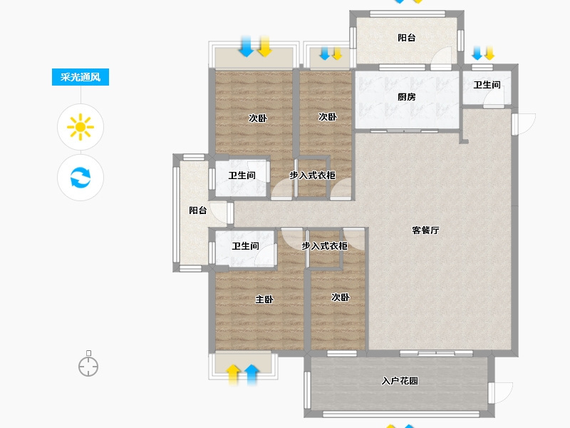 广东省-揭阳市-紫麟华府-133.31-户型库-采光通风