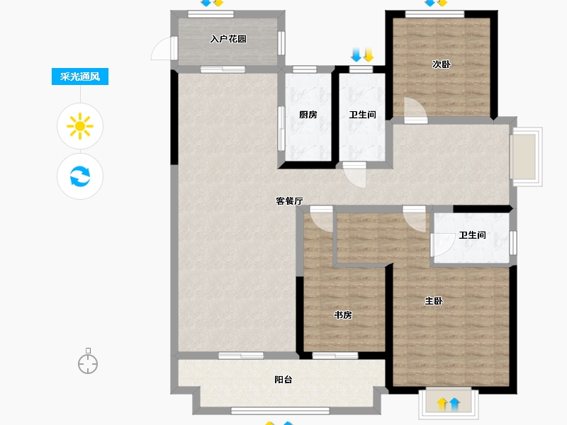 江苏省-淮安市-璟和名城茂华国际-123.15-户型库-采光通风