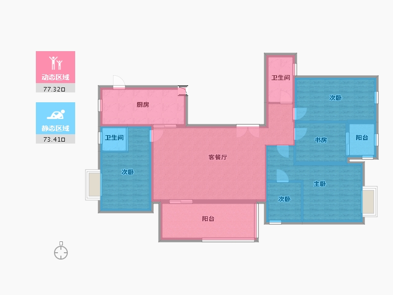 广西壮族自治区-南宁市-绿城春江明月-135.96-户型库-动静分区