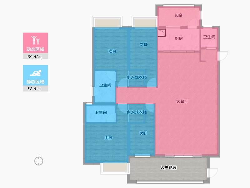 广东省-揭阳市-紫麟华府-129.61-户型库-动静分区