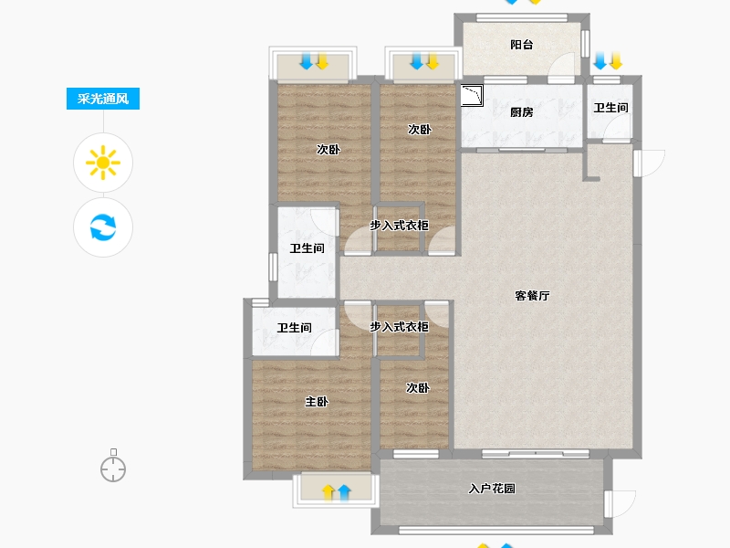 广东省-揭阳市-紫麟华府-129.61-户型库-采光通风