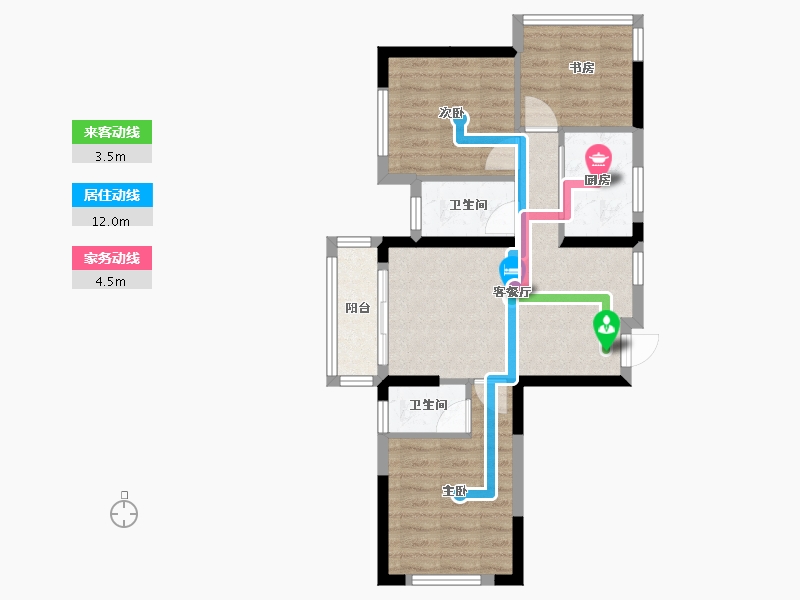 广西壮族自治区-南宁市-天誉花园-60.73-户型库-动静线